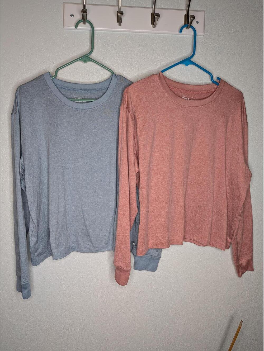 Eddie Bauer Women's Long Sleeve Performance shirts - set of 2 pink and blue